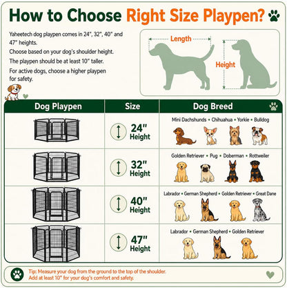 Yaheetech 16-Panel Outdoor Dog Playpen - Perfect for Indoor, Yard, and RV Adventures