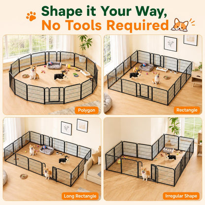 Yaheetech 16-Panel Outdoor Dog Playpen - Perfect for Indoor, Yard, and RV Adventures