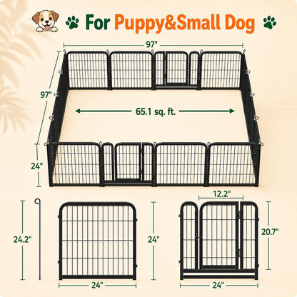 Yaheetech 16-Panel Outdoor Dog Playpen - Perfect for Indoor, Yard, and RV Adventures