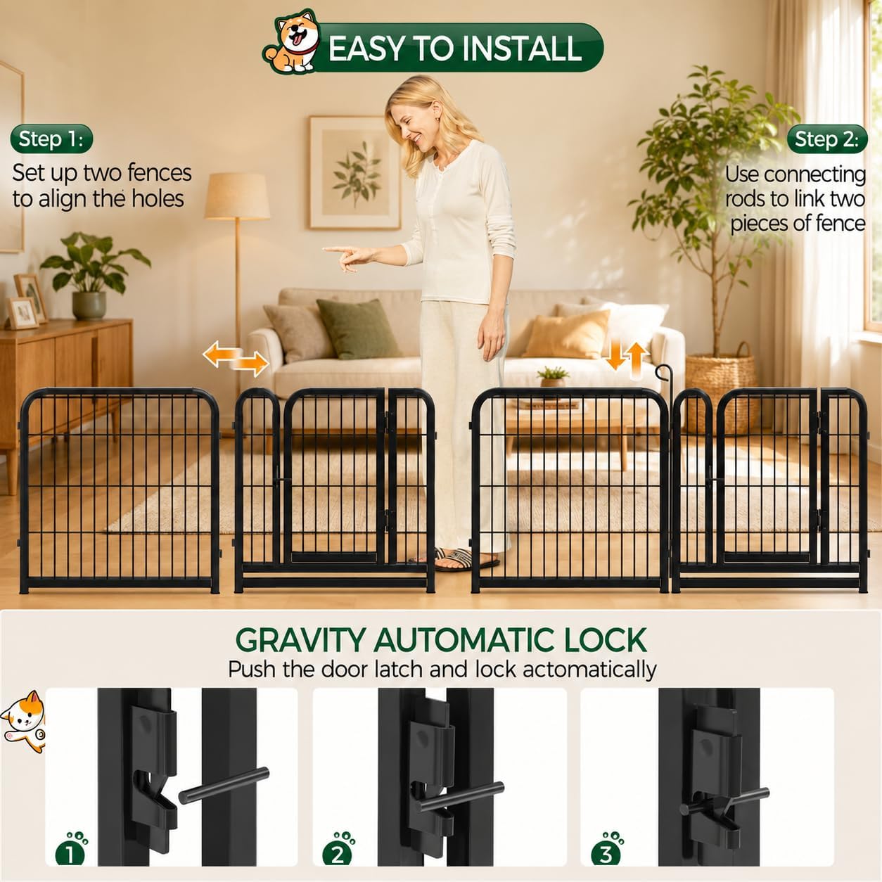 Yaheetech 16-Panel Outdoor Dog Playpen - Perfect for Indoor, Yard, and RV Adventures