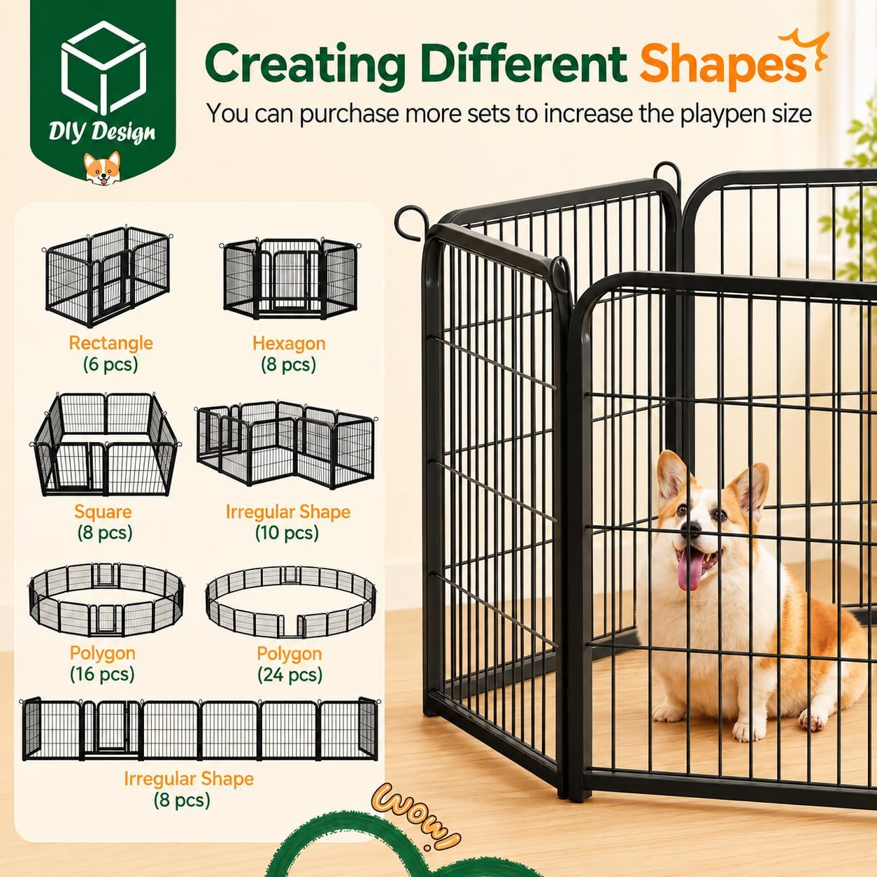 Yaheetech 16-Panel Outdoor Dog Playpen - Perfect for Indoor, Yard, and RV Adventures
