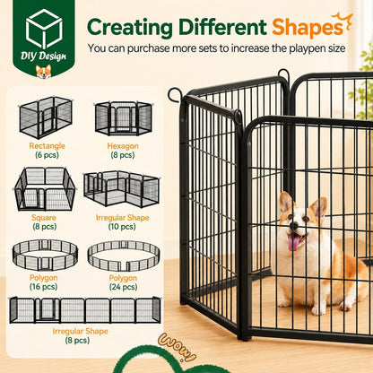 Yaheetech 16-Panel Outdoor Dog Playpen - Perfect for Indoor, Yard, and RV Adventures