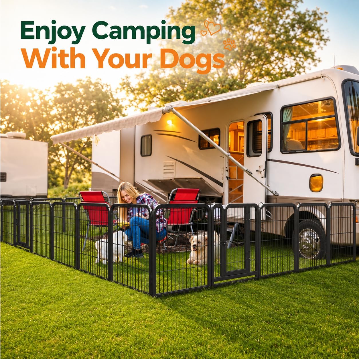 Yaheetech 16-Panel Outdoor Dog Playpen - Perfect for Indoor, Yard, and RV Adventures